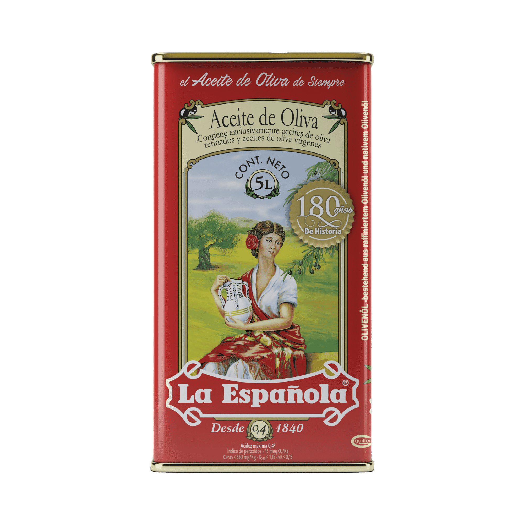 Aceite de Oliva Suave 0,4º La Española — Lata 5L